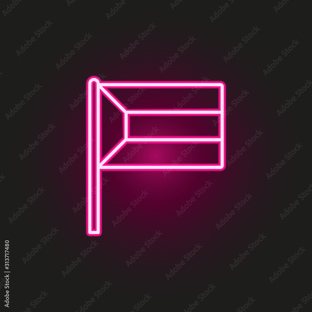 Poster kuwait neon style icon. simple thin line, outline vector of flags icons for ui and ux, website or mo