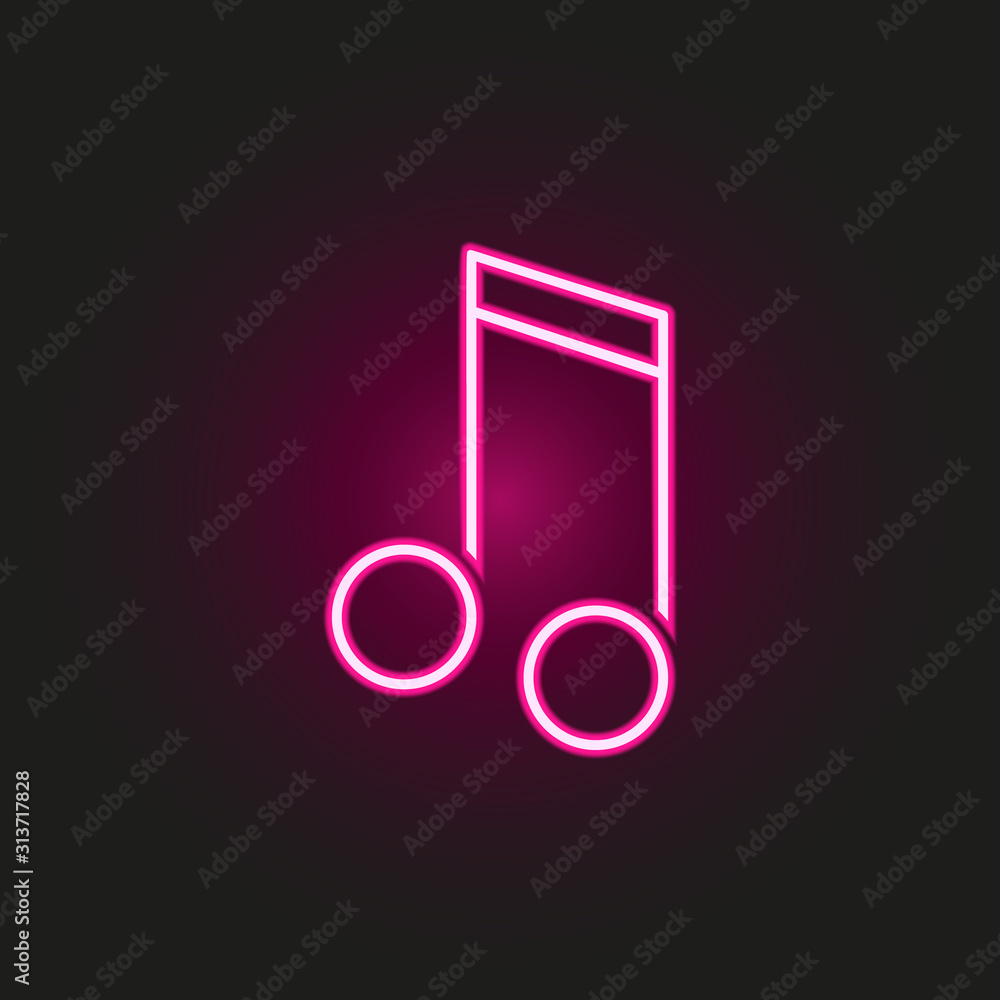 Poster musical note neon style icon. simple thin line, outline vector of web icons for ui and ux, website o