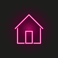 house neon style icon. Simple thin line, outline vector of web icons for ui and ux, website or mobile application