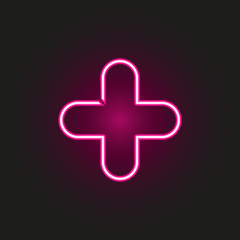 plus sign neon style icon. Simple thin line, outline vector of web icons for ui and ux, website or mobile application