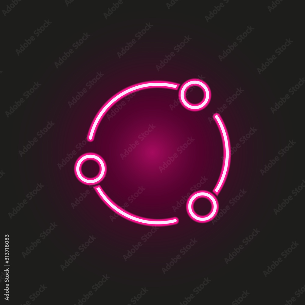 Poster circle with dots neon style icon. simple thin line, outline vector of web icons for ui and ux, websi