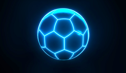 Artistic glowing blue championship soccer ball