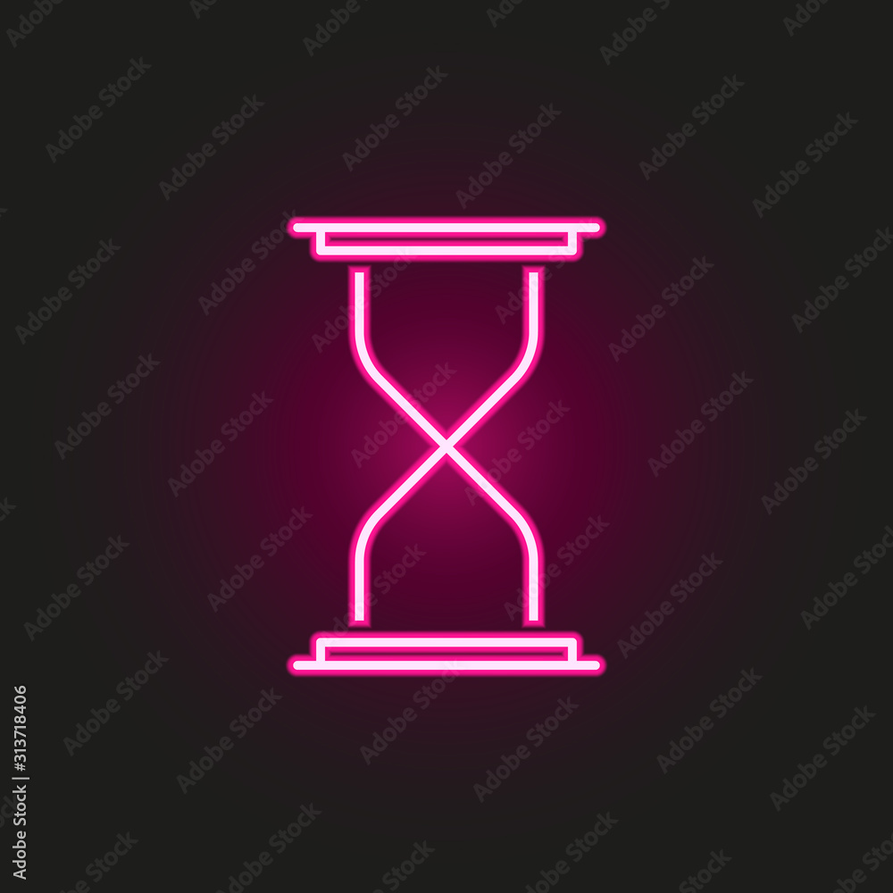 Poster hourglass neon style icon. simple thin line, outline vector of web icons for ui and ux, website or m