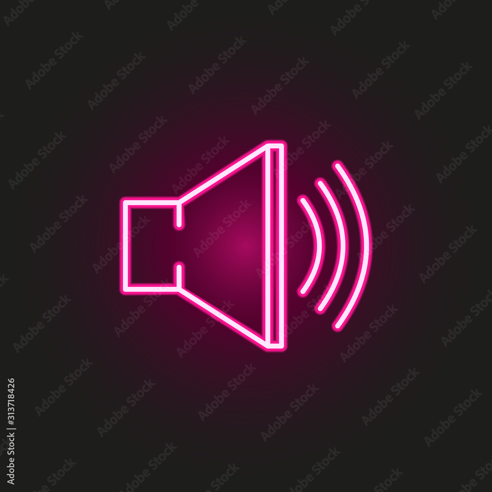 Poster sound sign neon style icon. simple thin line, outline vector of web icons for ui and ux, website or 