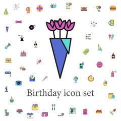 bouquet of flowers colored icon. birthday icons universal set for web and mobile
