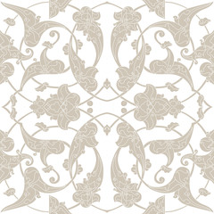 Iznik tile pattern with floral ornaments
