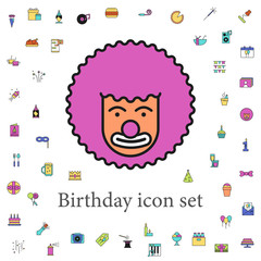 clown colored icon. birthday icons universal set for web and mobile