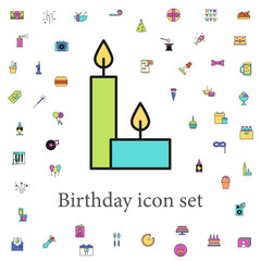 candles colored icon. birthday icons universal set for web and mobile