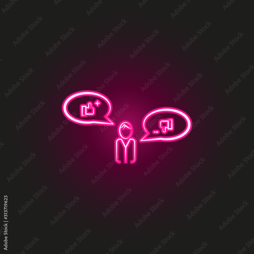 Poster customer feedback neon style icon. simple thin line, outline vector of business and management icons