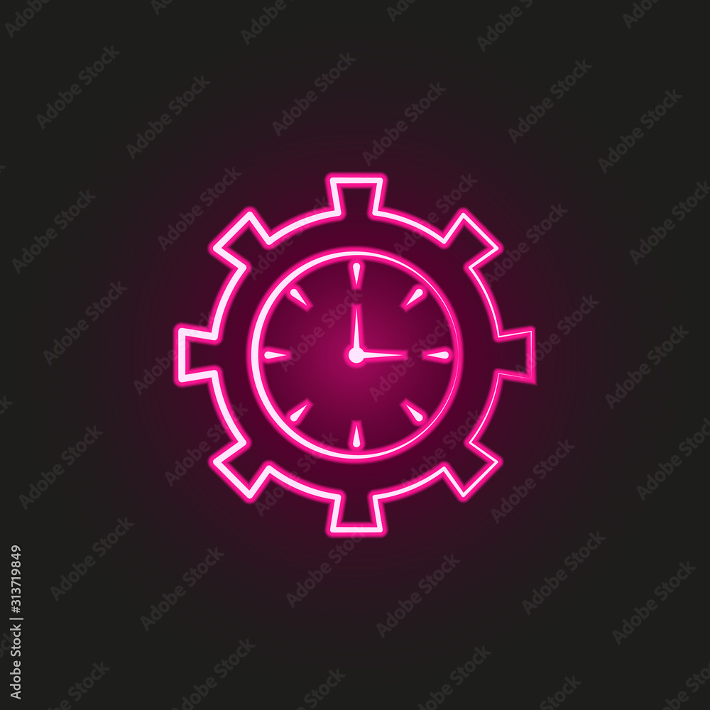 Poster time management settings neon style icon. simple thin line, outline vector of business and managemen