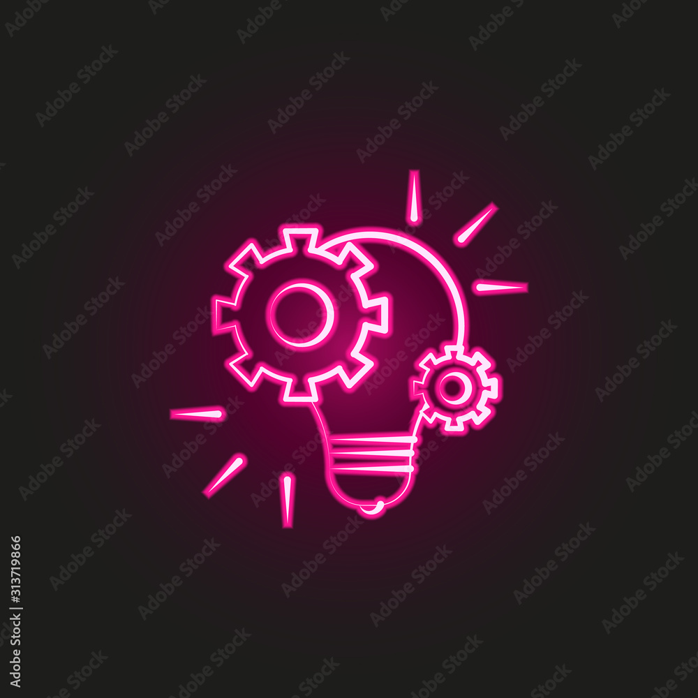 Poster project management idea neon style icon. simple thin line, outline vector of business and management