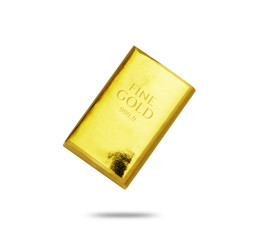 Gold bar isolated on white background