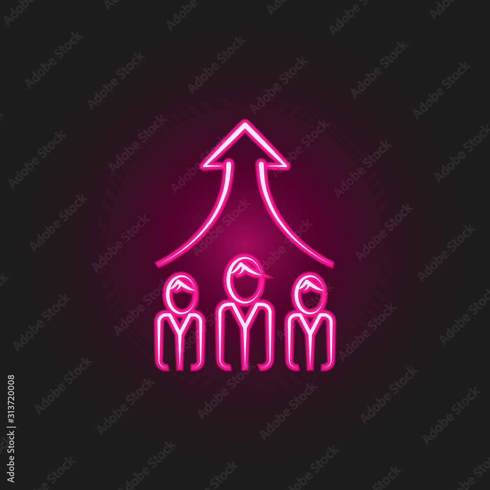 Poster teamwork neon style icon. simple thin line, outline vector of business and management icons for ui a