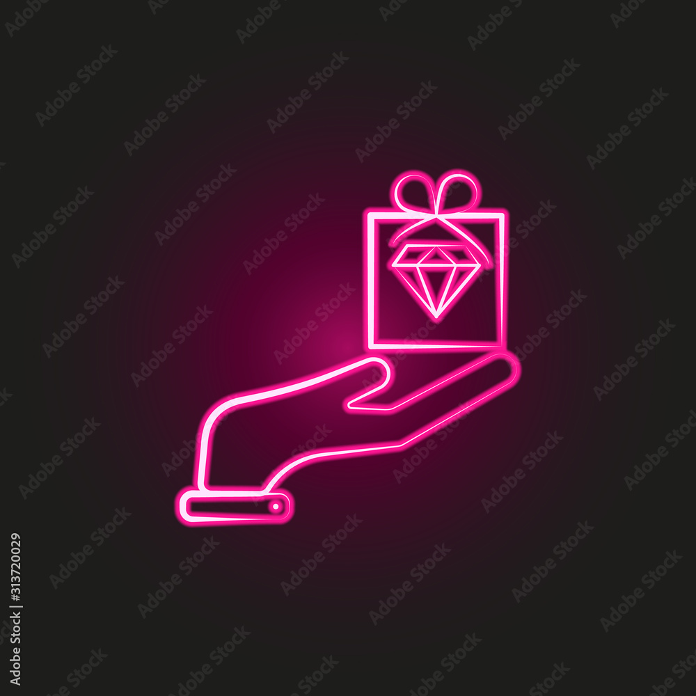 Poster expensive gift neon style icon. simple thin line, outline vector of business and management icons fo
