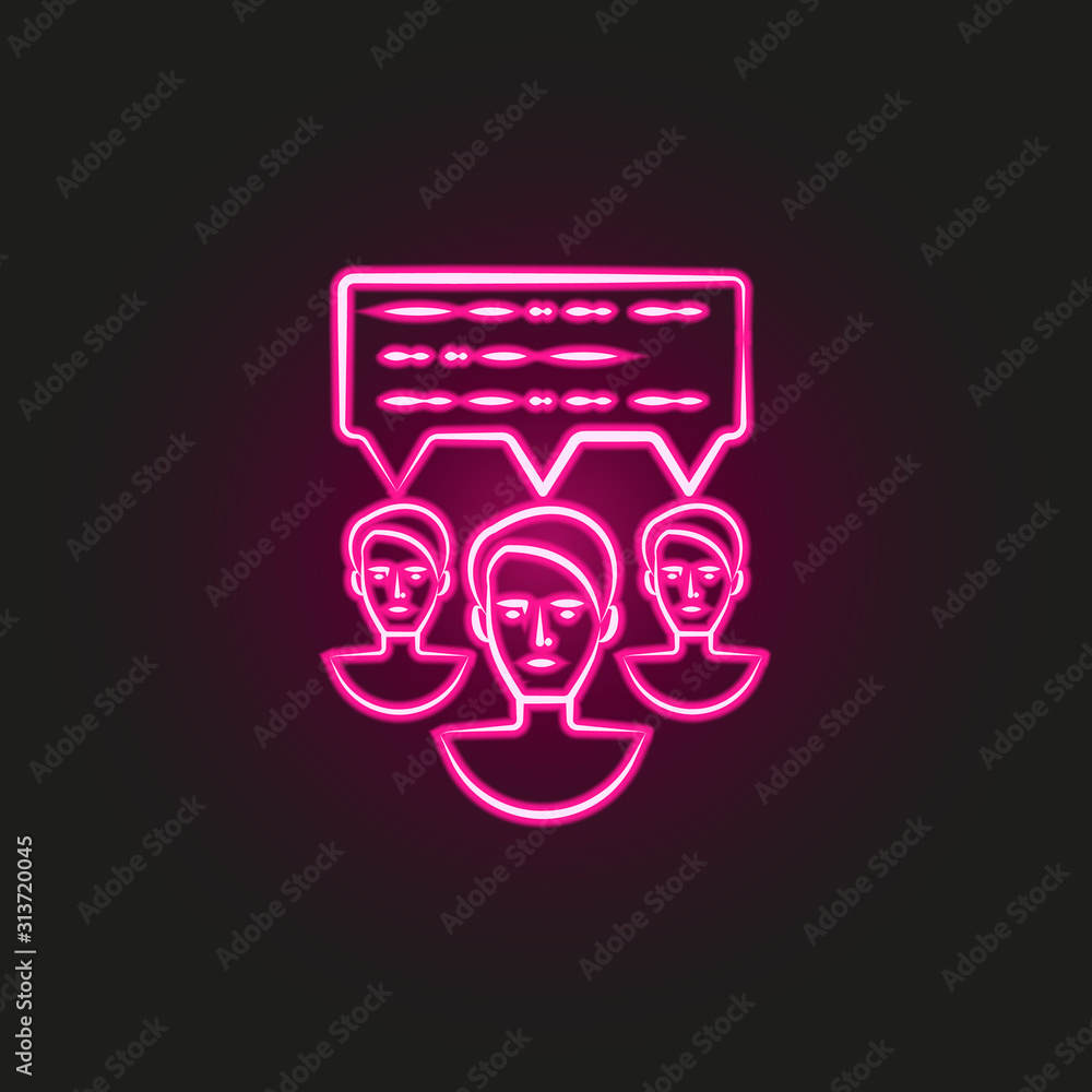 Poster communication, message hand drawn neon style icon. simple thin line, outline vector of business icon