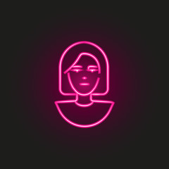 businesswoman avatar hand drawn neon style icon. Simple thin line, outline vector of business icons for ui and ux, website or mobile application