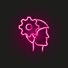 head, mental, mind hand drawn neon style icon. Simple thin line, outline vector of business icons for ui and ux, website or mobile application