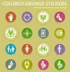 Fototapeta premium community colored grunge icons