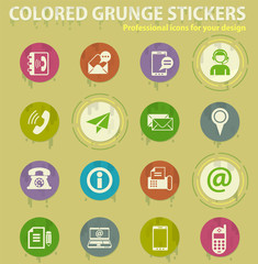 Fototapeta premium Contacts colored grunge icons