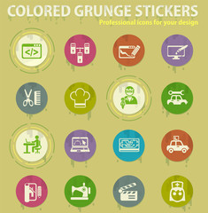 Fototapeta premium courses colored grunge icons