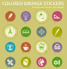 creative process colored grunge icons