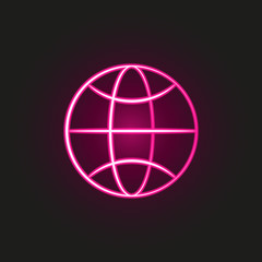 world globe hand drawn neon style icon. Simple thin line, outline vector of business icons for ui and ux, website or mobile application