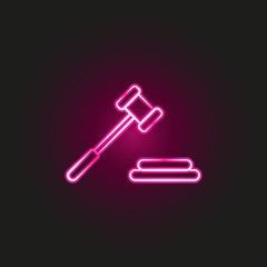 business, hammer, insurance hand drawn neon style icon. Simple thin line, outline vector of business icons for ui and ux, website or mobile application