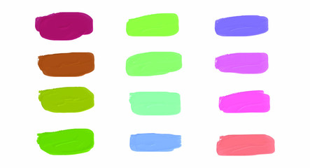 Obraz premium Colorful watercolor brush set for your design, vector.