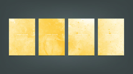 Yellow watercolor Brochure template for you design,vector.