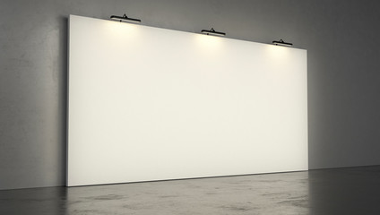 White Backdrop with Lights at the Top, 3D rendering