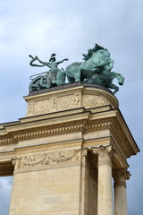 Fototapeta na wymiar Budapest Hungary Heroes Square and the Millennium Monument