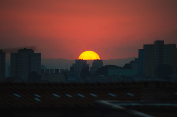 Fototapeta na wymiar Sao Paulo Sunset Brazil Sun