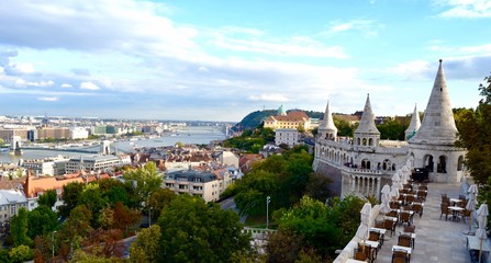 Budapest and the Danube seen from fisherman's Bastion