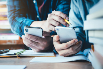 contact marketing businessman professional people thinking while working writing information documents in home offices at desk with computer,laptop,cell phone,business report chart