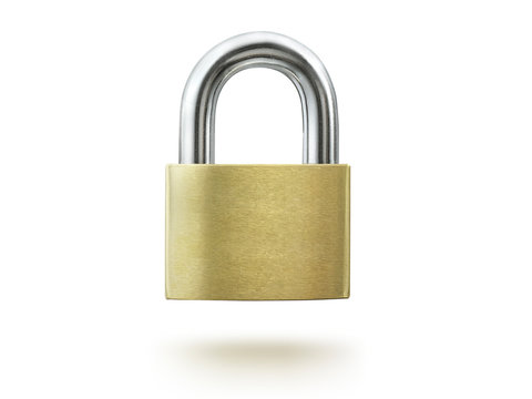 Lock padlock on the white background