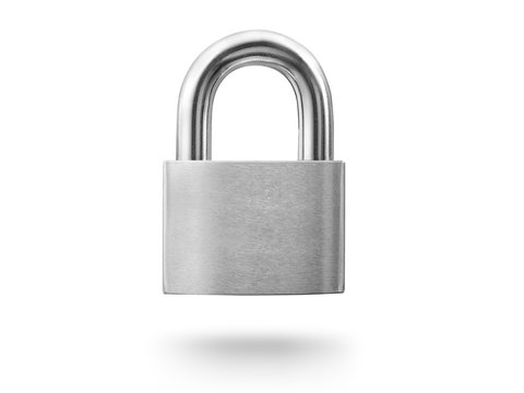 Lock padlock on the white background