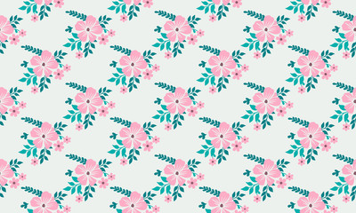 Elegant floral pattern background for valentine, with unique leaf and flower drawing.