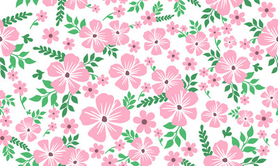 Elegant floral pattern background for valentine, with unique leaf and flower drawing.
