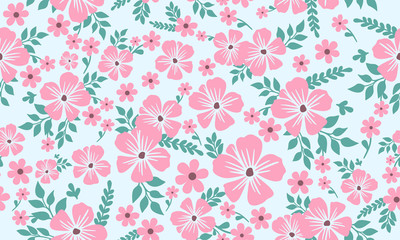 Flower pattern background for Valentine, with beautiful pattern leaf and flower.