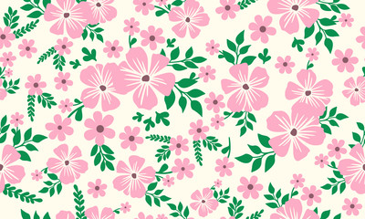 Fototapeta na wymiar Flower pattern background for Valentine, with beautiful pattern leaf and flower.