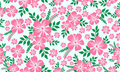 Seamless valentine floral pattern Background, with elegant leaf and floral design.
