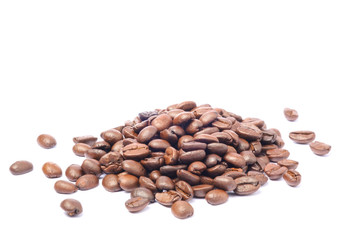 Naklejka premium Bean coffee in isolated white background