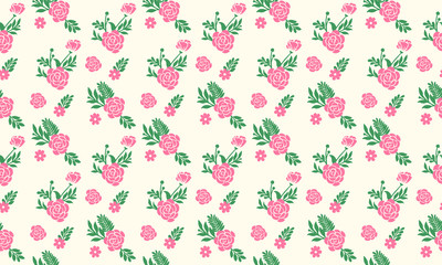 Floral pattern background for valentine, with elegant leaf and floral drawing.