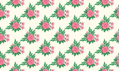 Fototapeta na wymiar Unique valentine floral pattern Background, with beautiful leaf and floral design.