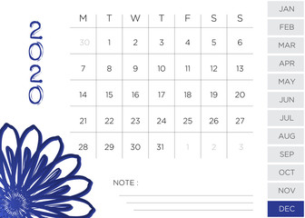 Monthly Calendar December 2020