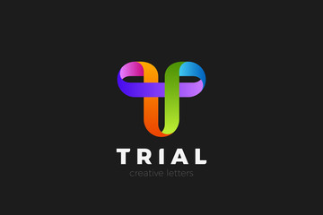 Letter T Logo design vector template Ribbon Font style Typography.