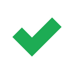 Checkmark tick green icon. Approval check mark 