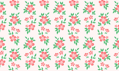 Elegant pink rose flower FOR Happy valentine, WITH floral pattern wallpaper background.