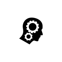 head gear cog logo vector icon illustration