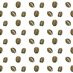 The vector seamless pattern. Cute coffee bean pattern. Vector for wallpaper, child apron, fabric, textile pattern. Endless print. Background illustration vector.